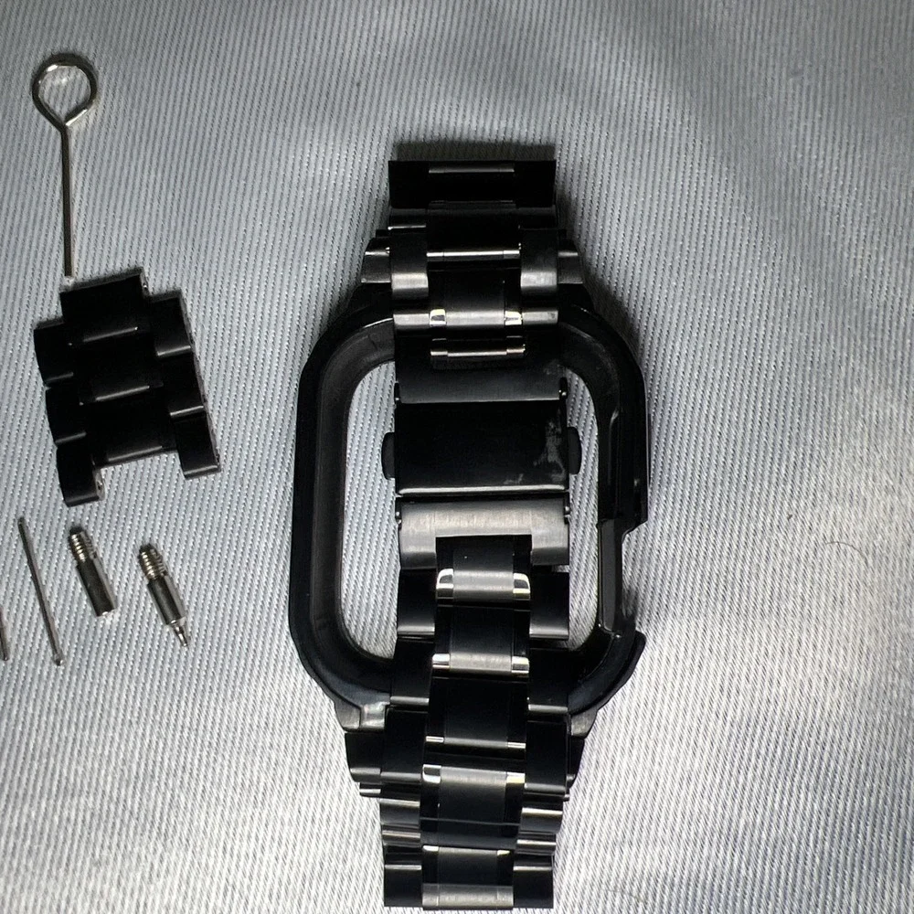 Stainless Steel Black Strap Cover Case For Apple Watch 42/44‎ MM